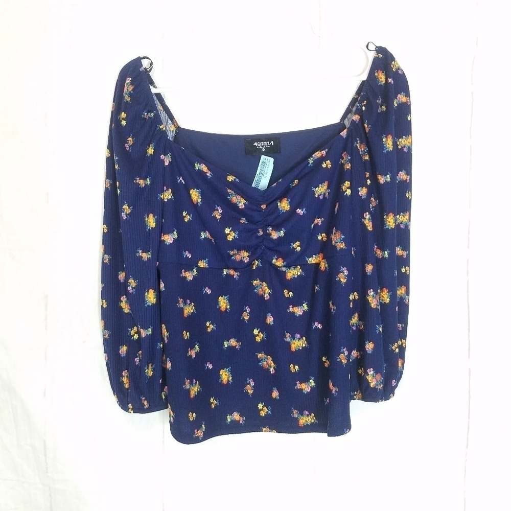 4si3nna floral gathered front top